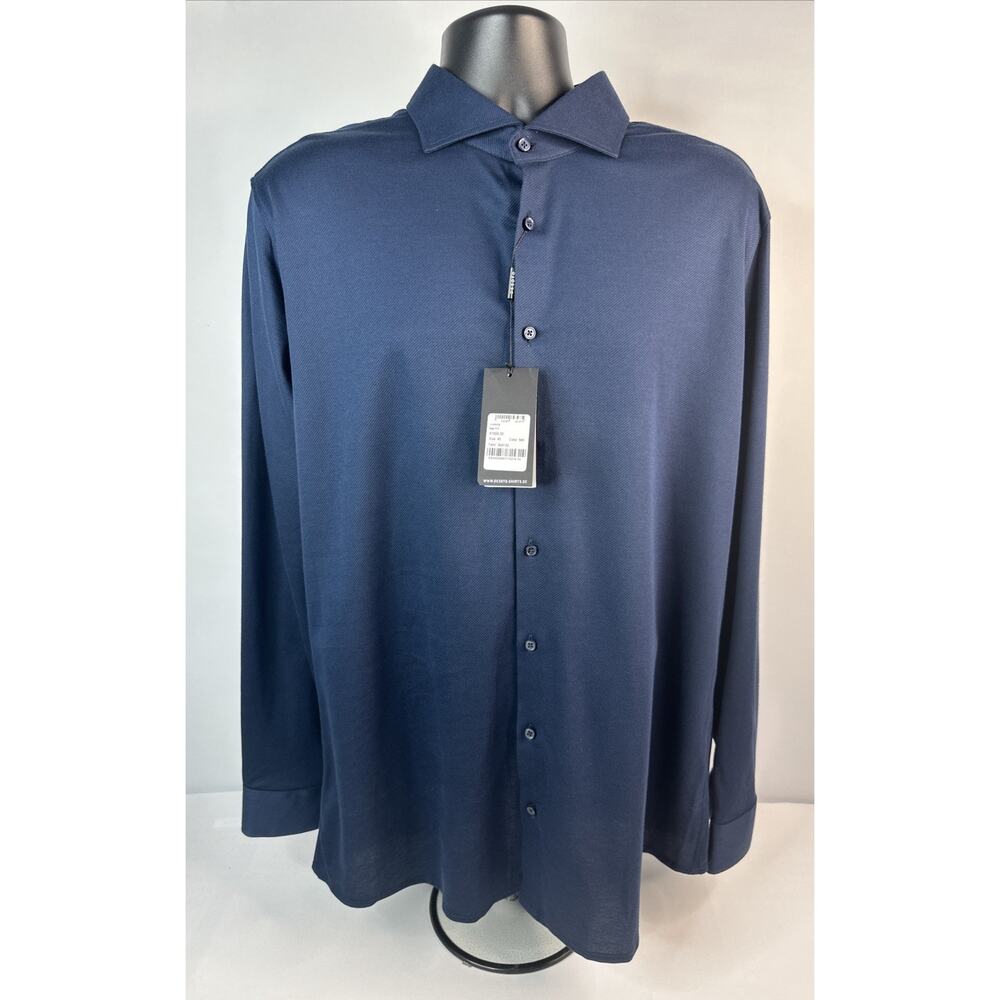 Desoto Luxury Line Button Up Shirt Mens Size 45 17 3/4 Jersey Feeling NWT XXL